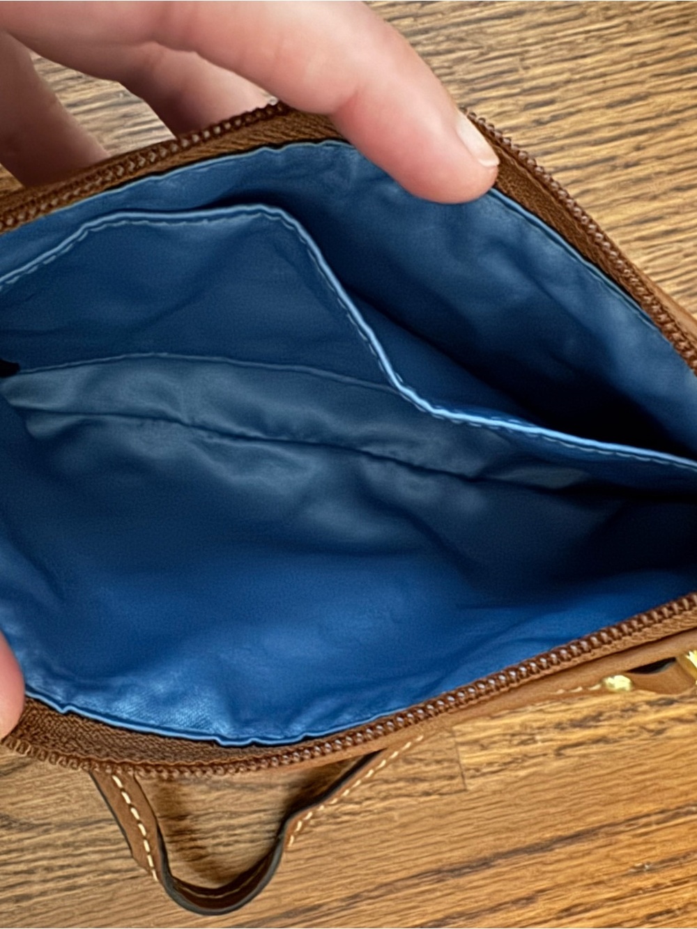 Coach Denim Patchwork Wristlet - Picture 2 of 5